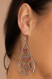 Garden Melody - Red Earrings - Paparazzi Accessories Earrings Bedazzle Me Pretty Mobile Fashion Boutique