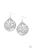 Garden Mosaic - Silver Earrings - Paparazzi Accessories Earrings Bedazzle Me Pretty Mobile Fashion Boutique