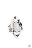 Garden Oasis - White Ring - Paparazzi Accessories Ring Bedazzle Me Pretty Mobile Fashion Boutique