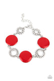 Garden Regalia - Red Bracelet - Paparazzi Accessories Bracelet Bedazzle Me Pretty Mobile Fashion Boutique