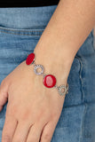 Garden Regalia - Red Bracelet - Paparazzi Accessories Bracelet Bedazzle Me Pretty Mobile Fashion Boutique