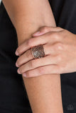 Garden Safari - Copper Ring - Paparazzi Accessories Ring Bedazzle Me Pretty Mobile Fashion Boutique