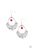 Garden Society - Red Earrings - Paparazzi Accessories Earrings Bedazzle Me Pretty Mobile Fashion Boutique