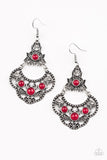 Garden State Glow - Red Earrings - Paparazzi Accessories Earrings Bedazzle Me Pretty Mobile Fashion Boutique