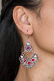 Garden State Glow - Red Earrings - Paparazzi Accessories Earrings Bedazzle Me Pretty Mobile Fashion Boutique