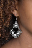 Garden State Glow - White Earrings - Paparazzi Accessories Earrings Bedazzle Me Pretty Mobile Fashion Boutique