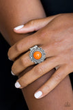 Garden Stroll - Orange Ring - Paparazzi Accessories Ring Bedazzle Me Pretty Mobile Fashion Boutique