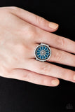 Garden View - Blue Ring - Paparazzi Accessories Ring Bedazzle Me Pretty Mobile Fashion Boutique