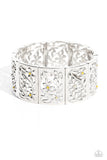 Garden Walls - Yellow Bracelet - Paparazzi Accessories Bracelet Bedazzle Me Pretty Mobile Fashion Boutique