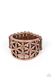 Gardenia Gazebo - Copper Ring - Paparazzi Accessories Ring Bedazzle Me Pretty Mobile Fashion Boutique
