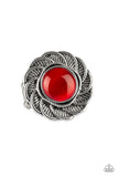 Gardenia Glow - Red Ring - Paparazzi Accessories Ring Bedazzle Me Pretty Mobile Fashion Boutique