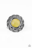 Gardenia Glow - Yellow Ring - Paparazzi Accessories Ring Bedazzle Me Pretty Mobile Fashion Boutique