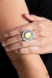 Gardenia Glow - Yellow Ring - Paparazzi Accessories Ring Bedazzle Me Pretty Mobile Fashion Boutique