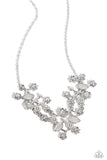 Gardening Group - White Necklace - Paparazzi Accessories Necklace Bedazzle Me Pretty Mobile Fashion Boutique