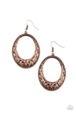 Gardenista Grandeur - Copper Earrings - Paparazzi Accessories Earrings Bedazzle Me Pretty Mobile Fashion Boutique