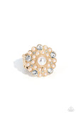Gatsby Gait - Gold Ring - Paparazzi Accessories Ring Bedazzle Me Pretty Mobile Fashion Boutique