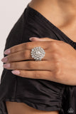 Gatsby Gait - White Ring - Paparazzi Accessories Ring Bedazzle Me Pretty Mobile Fashion Boutique