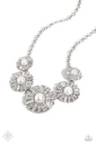 Gatsby Gallery - White Necklace - Paparazzi Accessories Necklace Bedazzle Me Pretty Mobile Fashion Boutique