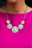 Gatsby Gallery - White Necklace - Paparazzi Accessories Necklace Bedazzle Me Pretty Mobile Fashion Boutique