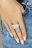 Gatsbys Girl - White Ring - Paparazzi Accessories Ring FS-Bedazzle Me Pretty Mobile Fashion Boutique