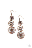 Gazebo Garden - Copper Earrings - Paparazzi Accessories Earrings Bedazzle Me Pretty Mobile Fashion Boutique