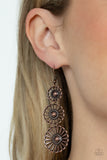 Gazebo Garden - Copper Earrings - Paparazzi Accessories Earrings Bedazzle Me Pretty Mobile Fashion Boutique