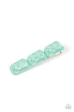 Gemstone Glimmer - Green Hair Clip - Paparazzi Accessories Hair Clip Bedazzle Me Pretty Mobile Fashion Boutique