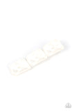 Gemstone Glimmer - White Hair Clip - Paparazzi Accessories Hair Clip Bedazzle Me Pretty Mobile Fashion Boutique