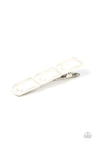 Gemstone Glimmer - White Hair Clip - Paparazzi Accessories Hair Clip Bedazzle Me Pretty Mobile Fashion Boutique