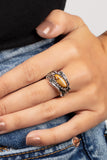 Gemstone Gypsy - Brown Ring - Paparazzi Accessories Ring Bedazzle Me Pretty Mobile Fashion Boutique