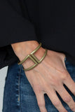 Geo Glam - Brass Bracelet - Paparazzi Accessories Bracelet Bedazzle Me Pretty Mobile Fashion Boutique