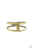 Geo Glam - Brass Bracelet - Paparazzi Accessories Bracelet Bedazzle Me Pretty Mobile Fashion Boutique