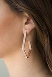 Geo Grand - Copper Earrings - Paparazzi Accessories Earrings Bedazzle Me Pretty Mobile Fashion Boutique