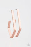 Geo Grand - Copper Earrings - Paparazzi Accessories Earrings Bedazzle Me Pretty Mobile Fashion Boutique