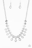 Geocentric - Silver Necklace - Paparazzi Accessories Necklace Bedazzle Me Pretty Mobile Fashion Boutique