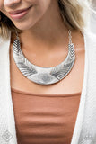 Geographic Goddess - Silver Necklace - Paparazzi Accessories Necklace Bedazzle Me Pretty Mobile Fashion Boutique