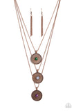 Geographic Grace - Copper Necklace - Paparazzi Accessories Necklace Bedazzle Me Pretty Mobile Fashion Boutique