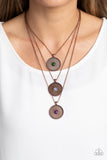 Geographic Grace - Copper Necklace - Paparazzi Accessories Necklace Bedazzle Me Pretty Mobile Fashion Boutique