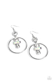 Geometric Glam - White Earrings - Paparazzi Accessories Earrings Bedazzle Me Pretty Mobile Fashion Boutique