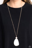Geometric Glow - Rose Gold Necklace - Paparazzi Accessories Necklace Bedazzle Me Pretty Mobile Fashion Boutique