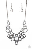 Geometric Grit - Black Necklace - Paparazzi Accessories Necklace Bedazzle Me Pretty Mobile Fashion Boutique