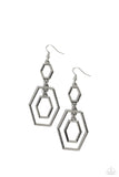 Geometric Maven - Silver Earrings - Paparazzi Accessories Earrings Bedazzle Me Pretty Mobile Fashion Boutique