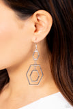 Geometric Maven - Silver Earrings - Paparazzi Accessories Earrings Bedazzle Me Pretty Mobile Fashion Boutique
