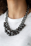 Get Off My Runway - Black Necklace - Paparazzi Accessories Necklace Bedazzle Me Pretty Mobile Fashion Boutique