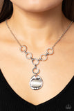 Get OVAL It - White Necklace - Paparazzi Accessories Necklace Bedazzle Me Pretty Mobile Fashion Boutique