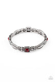Get This GLOW On The Road - Red Bracelet - Paparazzi Accessories Bracelet Bedazzle Me Pretty Mobile Fashion Boutique