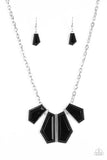 Get Up and GEO - Black Necklace - Paparazzi Accessories Necklace Bedazzle Me Pretty Mobile Fashion Boutique