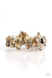 Get Your Glitter On - Brass Ring - Paparazzi Accessories Ring Bedazzle Me Pretty Mobile Fashion Boutique
