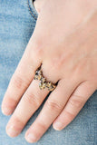 Get Your Glitter On - Brass Ring - Paparazzi Accessories Ring Bedazzle Me Pretty Mobile Fashion Boutique