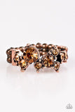 Get Your Glitter On - Copper Ring - Paparazzi Accessories Ring Bedazzle Me Pretty Mobile Fashion Boutique
